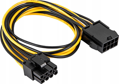 Kabllo e brendshme Akyga AK-CA-82, zgjatuese PCI-E 8 pin, 40 cm, e zezë