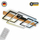 Ndriçues Briloner LED 44W, 4400 lm, 2700K - 6500K, 75 x 40 x 8 cm, i zi/kafe e hapur