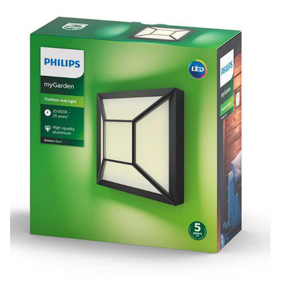 Dritë murale Philips MyGarden, LED 12W, për kopsht, e zezë