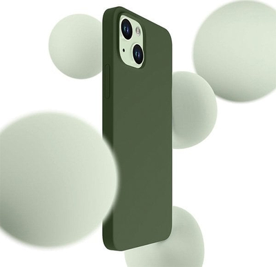 Kuti mbrojtëse 3MK Hardy Case për iPhone 15 Plus 14 Plus, MagSafe, silikoni, jeshile