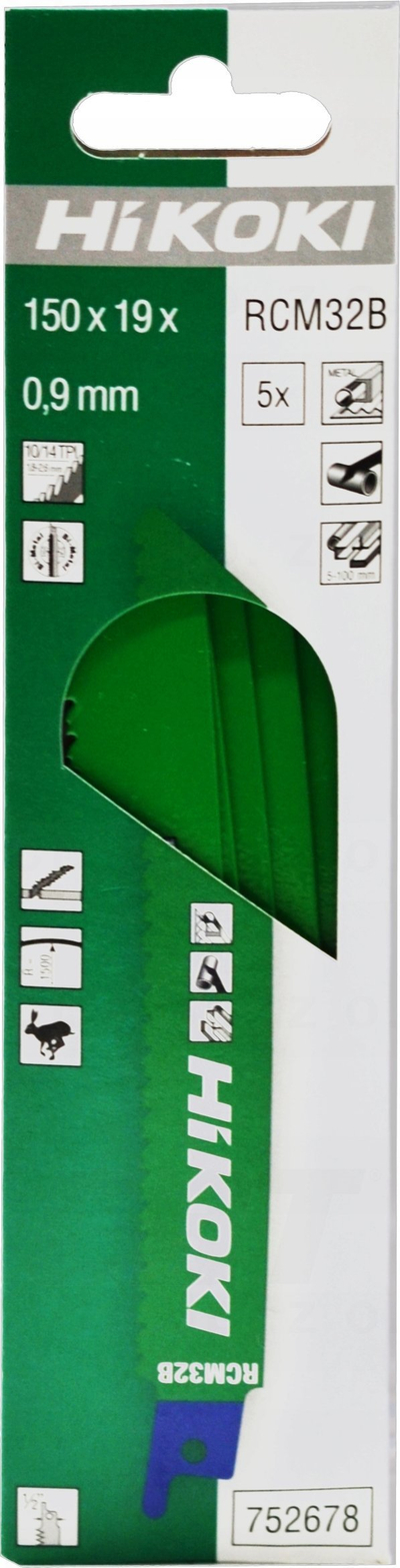 Teh sharre reciproke Hikoki RCM32B, 150mm, 10/14 TPI, për hekur, set 5 copë