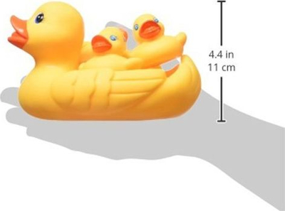 Set lodrash për banjo Playgro Bath Duckie Family 0187479, familje rosakësh, të verdhë