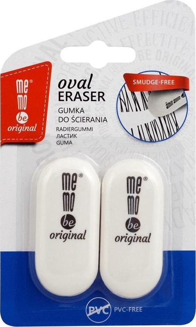 Gomë MemoBe Oval Eraser, set 2 copë, e bardhë - 1