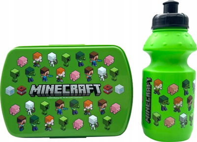 Shishe sportive Educa Borras Minecraft, për kalamaj, plastike, e gjelbër
