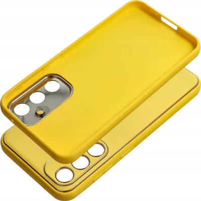 Mbulesë telefoni Forcell Leather Case për Samsung Galaxy S23 FE, lëkurë e imituar, kornizë mbrojtëse, e verdhë
