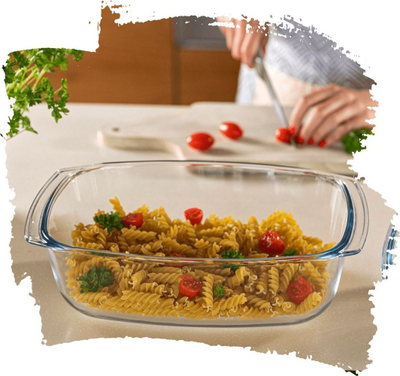 Тава за печење Banquet Smooth Rect, 7L, боросиликатно стакло, транспарентна