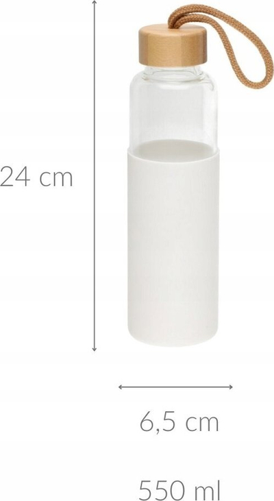 Shishe qelqi Zeller me mbështjellës silikoni, 550 ml, e bardhë