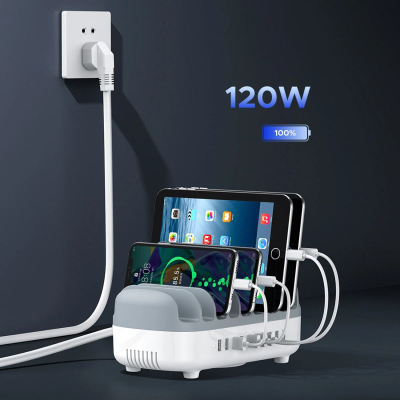 Stacion karikimi i zgjuar Orico DUK-10P-V1, 10 porta USB-A, 120W, i bardhë