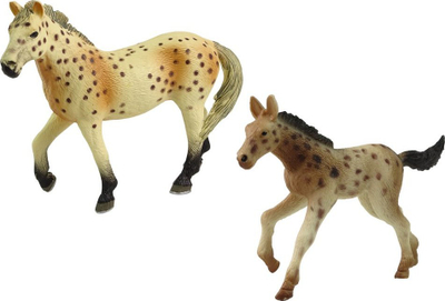 Set lodrash Schleich, 2 kuaj Knabstrupper me gardh