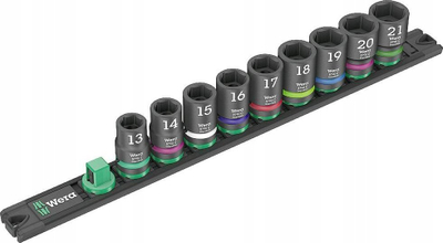 Set kokëra Impaktor Wera 05005490001 Magnetic Socket Rail C, 1/2", 9 copë