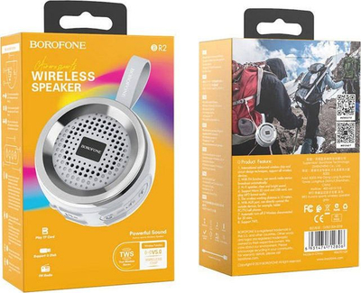 Kufje altoparlant Bluetooth Borofone BR2 Mini, portativ, gri