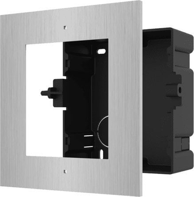 Kornizë e fshehtë për stacion dere Hikvision DS-KD-ACF1/S, çelik inox, për 1 modul, argjend