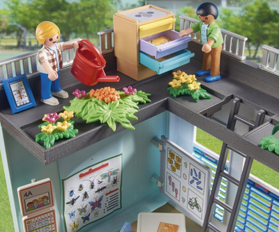 Set lodrash Playmobil Large School, ndërtesë shkollë shumëkatëshe, me figura dhe aksesorë, shumëngjyrësh
