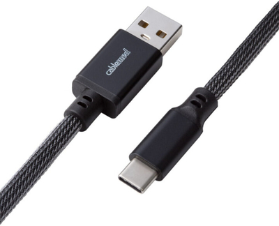 Kabllo spirale CableMod Classic, USB-C/USB-A, 1,5m, gri