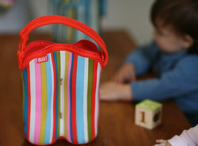 Термичка торбичка за шише Built Bottle Buddy, за 2 шишиња, неопрен, Baby Pink Stripe