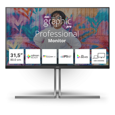 Monitor AOC U3 U32U3CV, 31.5", 4K Ultra HD, i zi