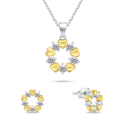 Set aksesorë për femra Brilio Silver sBS3564 Qafore + Vathë