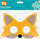 Maskë karnavalesh Godan Little Fox, filc, 18.5 x 12 cm, portokalli