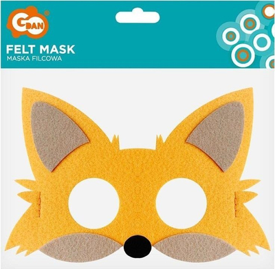Maskë karnavalesh Godan Little Fox, filc, 18.5 x 12 cm, portokalli