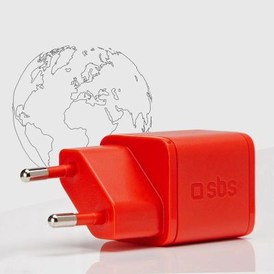 Karikues muri SBS NanoTube TETRGAN1C20R, 20W, USB-C, i kuq