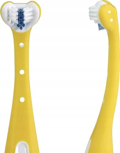 Furçë dhëmbësh për kalamaj Fridababy Toothhugger, kokë U triple-angle, qime të buta, blu