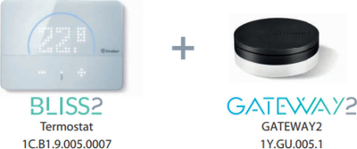Termostat dhome digital Finder BLISS2, me Gateway WIFI, i bardhë