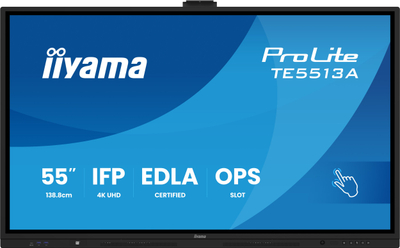 Ekran interaktiv Iiyama TE6513A B1AG, 65\", 4K Ultra HD, i zi