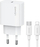 Karikues rrjeti Usams T65 US-CC226, 1xUSB-C PD 20W, kabllo USB-C Lightning 30W, i bardhë