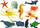 Set lodrash detare LEAN TOYS Sea Animal, 12 figura, 30.5x25x3.5cm, shumëngjyrëshe