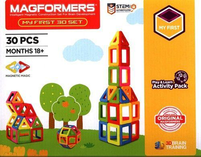 Blloqe magnetike për fëmijë Magformers (005 - 702001), 30 pjesë