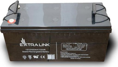 Bateri Extralink AGM 12V 200Ah, VRLA e mbyllur, ngjyrë e zezë