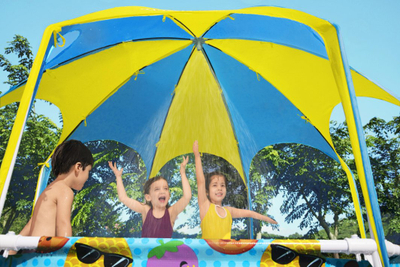 Pishinë kornizë Bestway Steel Pro Play, diametër 240 cm, me tenda mbrojtëse, shumëngjyrëshe