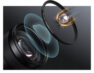 Filtër UV K&amp;F Concept Nano X Armor MRC 55mm, xham optik, kornizë alumini, i zi