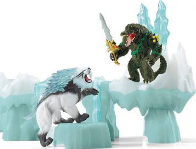 Set lodrash Schleich Eldrador Attack on Ice Fortress, 29 pjesë, figura mitike, shumëngjyrësh
