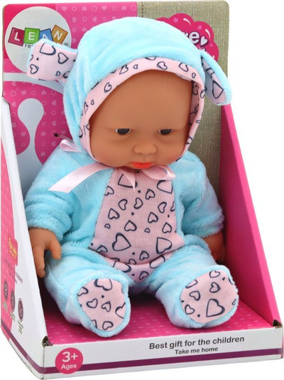 Kukull Baby Doll Leantoys, për fëmijë, e kaltër