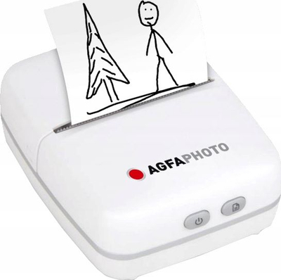Printer foto i vogël AgfaPhoto Realpix Pocket, Bluetooth, 57mm, i bardhë