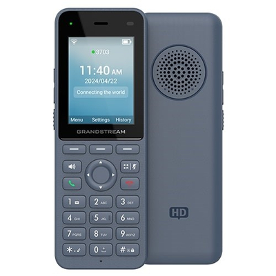 Telefon pa kabëll Grandstream WP826, Wi-Fi 6 Dual Band, 3 llogari SIP, bateri 3000mAh, i zi