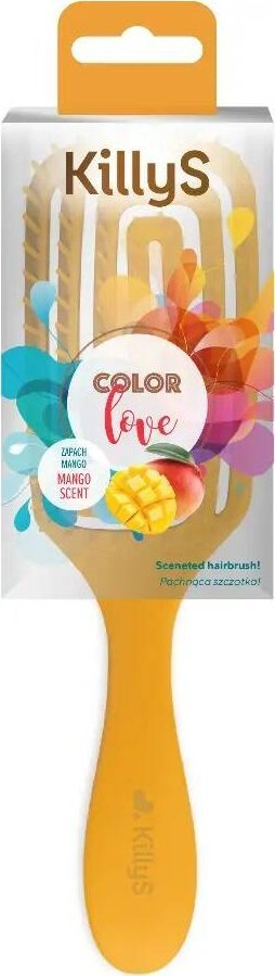 Furçë flokësh KillyS Color Love Mango, me erë mango, portokalli