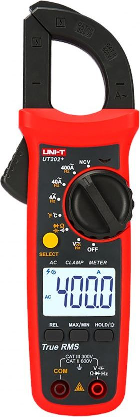 Ampermetër klema Uni-T UT202+, True RMS, NCV, i kuq