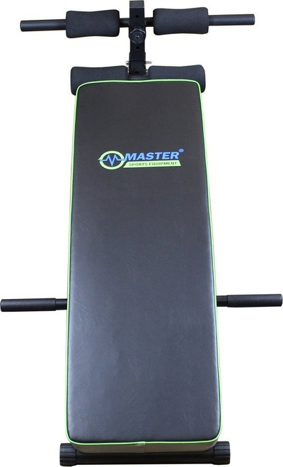 Stol pjerrët për ushtrime MASTER Incline Bench, i rregullum, i palosshëm, i zi