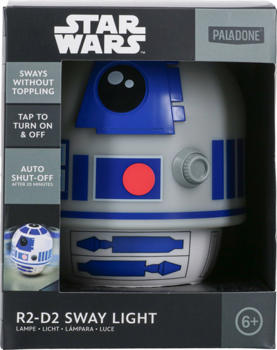 Llambë nate Paladone Star Wars R2 D2 Sway Light, 12cm, me bateri, bardh e kaltër