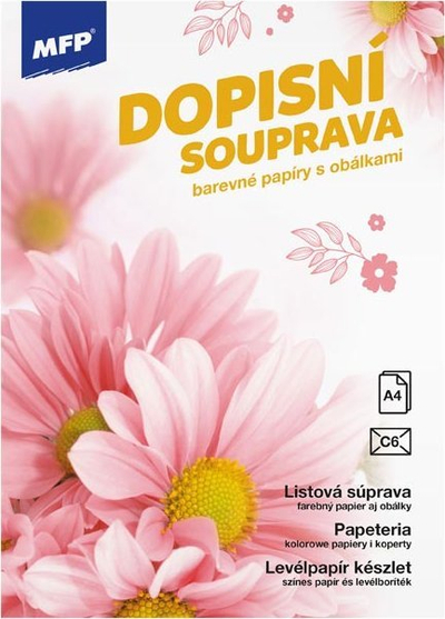 Set letre shkrimi MFP Dopisni Souprava, A4 me zarfe C6, me lule rozë