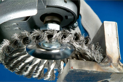 Furçë konike për brisk këndi PFERD 43317001, me tela çeliku 0.50 mm, diametër 125 mm, për heqje ndryshku e boje