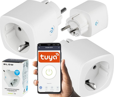 Prizë inteligjente WiFi Tuya, timer i programueshëm, matës energjie, e bardhë