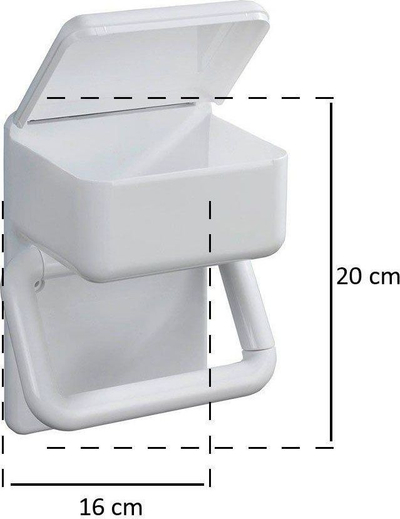 Mbajtës letre higjienike Wenko 6326, montim në mur, plastikë, i bardhë