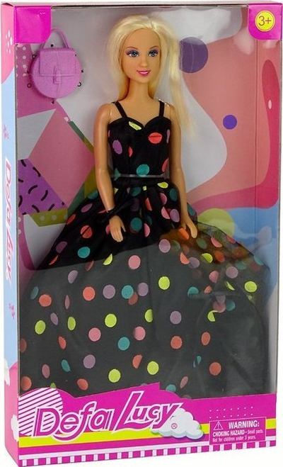 Kukull Leantoys Lucy, fustan me pika, e zezë