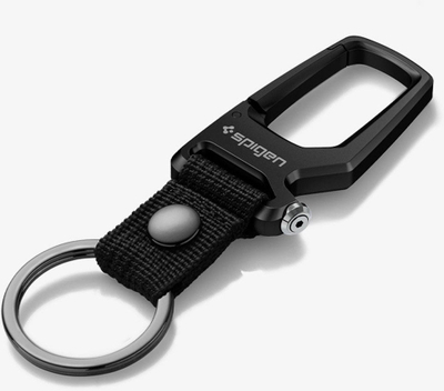 Приврзок за клучеви Spigen Life Carabiner, метална клипса, отварач за шишиња, црн