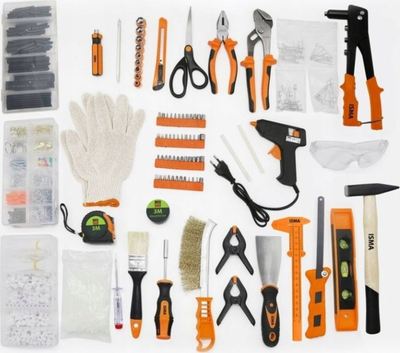 Set veglash universale ISMA 515002, 1500 pjesë, kuti-stol plastike, gri