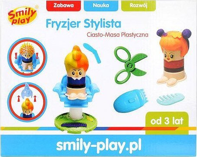 Set plasteline Smily Play Modeling Dough Hairdresser Stylist, 3 tuba, shumëngjyrësh