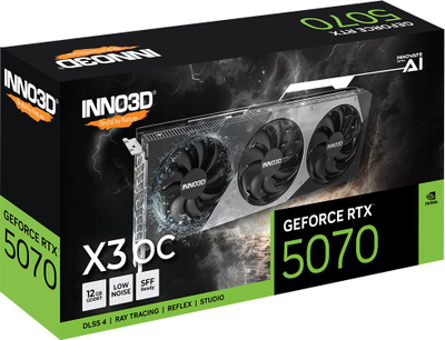 Kартичка графичка Inno3D GeForce RTX 5070 X3 OC, 12GB GDDR7, HDMI 3xDP